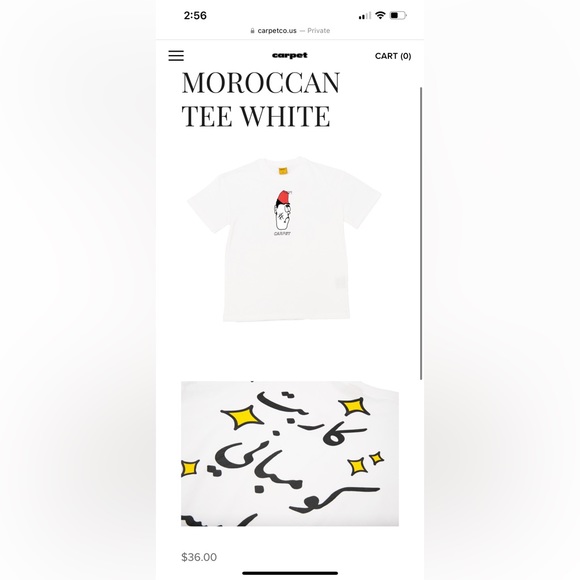 Brand New Carpet Company Moroccan White Tee (T-shirt) size Large Mens Nike - Picture 2 of 2